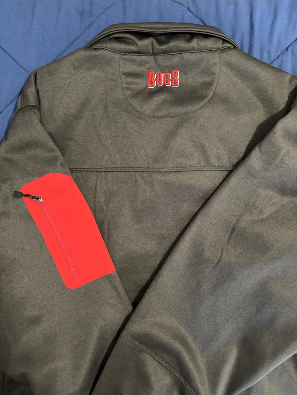 Dunbrooke Olive Green Softshell Jacket with Red Trim